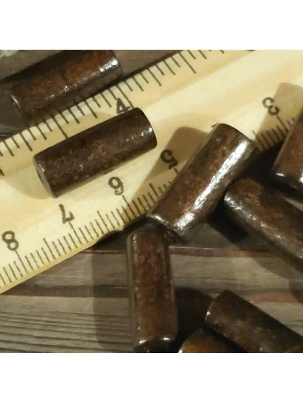 100 Dark Brown Philippines Sustainable Wood Beads 20x7mm Round Tube Bulk Lot